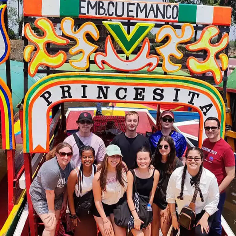 Student posing for the camera while studying abroad in Mexico.