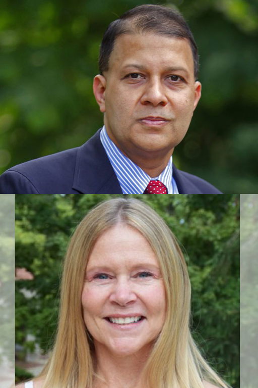 Headshot of Jamsheed Choksy and Carol Choksy.